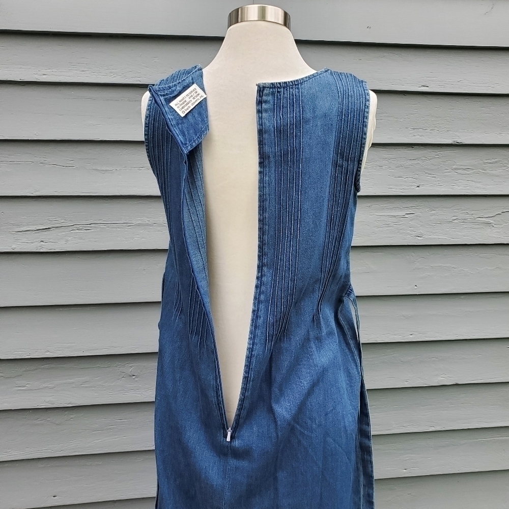 Vintage 90s y2k Floral Embroidered Denim Baptist Homeschool Mom Jumper Dress 6 - Picture 6 of 10